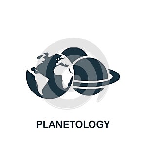 Planetology icon. Monochrome simple Bioengineering icon for templates, web design and infographics