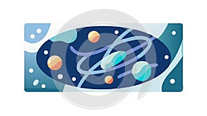 Planets in Abstract Orbit, Galactic System, vector design Generative AI
