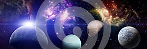 planets, awesome science fiction wallpaper, cosmic landscape. Elements of this image furnished by NASA
