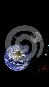 Planets and galaxy, science fiction wallpaper. Beauty of deep space. Billions of galaxy in the universe Cosmic art background, Ver