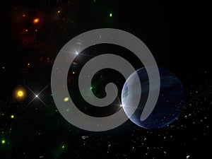 Planets and galaxy, science fiction wallpaper. Beauty of deep space. Billions of galaxy in the universe Cosmic art background, Ver