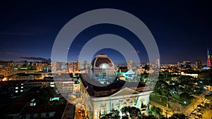 Planets and the Moon over historic buildings of Recife, Pernambuco, Brazil