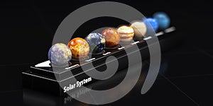 The planets of our solar system. Blured background, 3d illustration