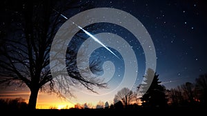 planets shooting star in space