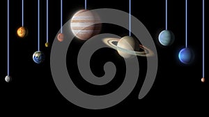 Planets of the Solar System abstract background, isolated photo