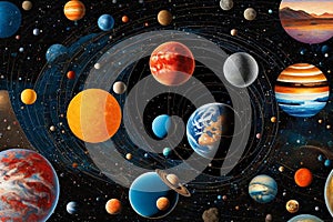 Planets in Space .AI generated. photo