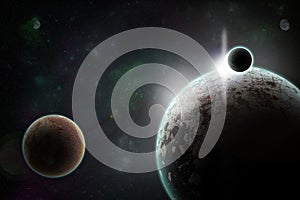 Planetas en espacio 