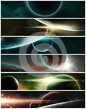 Planets on a starry background photo