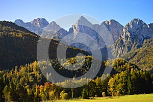 Planica Mountains and autumn colours Slovenia