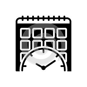 Black solid icon for Planification, project and progress