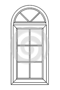 Planimetric arch window