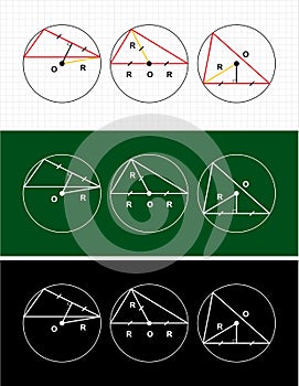 Planimetry. circle and triangle