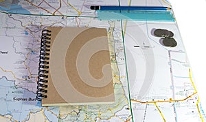 Planing travel with textnote and map