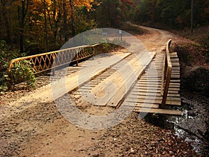 Plank Bridge on Dirt Road