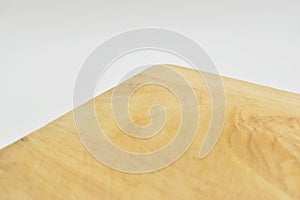 plank brown wooden cutting board on white background