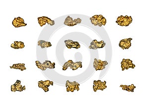 Plank of cut gold nuggets