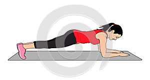 Plank exercise vector illustration