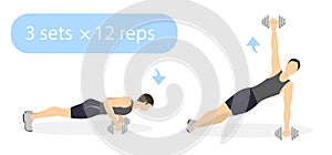 Plank exercise with weights.