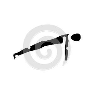 plank pose phalakasana yoga glyph icon vector illustration photo