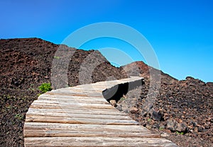 Plank way near Punta de Teno, Island Tenerife, Canary Islands, Spain, Europe