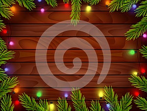 Planked wood with Christmas ornament