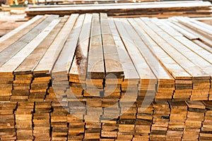 Planks in the timber factory