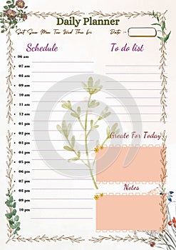 Floral Personal Planner Layout. Daily Planner Layout