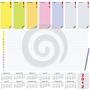 Planner with calendar 2012