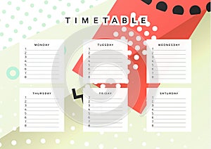 Planner calendar. Schedule the week, abstract design background.