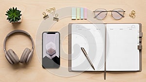 Planner displays a weekly layout suggesting a focus on productivity and