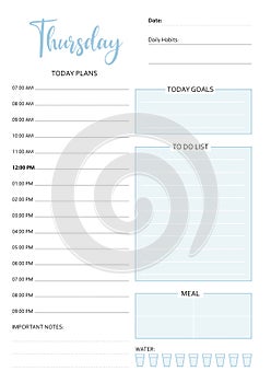 Daily Planner, Printable everyday planner, TO do list, Habit Tracer, Instant Download, A4, A5