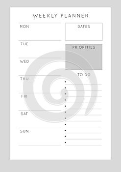 Planner sheet vector photo