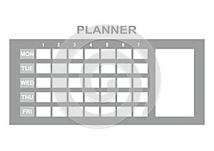 Planner, simple document, notepad, page, gray color, eps.