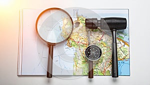 Planning an Adventure with Map and Compass