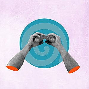 Planning and analytics, art collage. Art collage