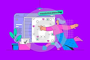 Planning concept in modern flat design for web. Vector illustration