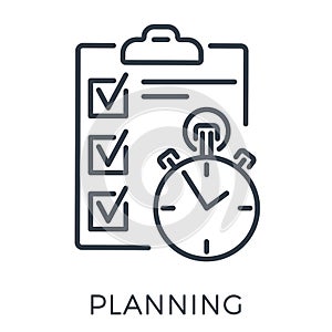 Planning Exam Time Management Line Icon