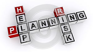 Planning help risk word block on white
