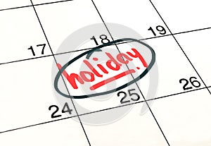 Planning holiday calendar