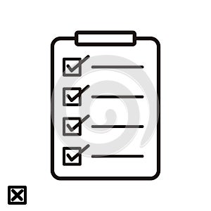 Planning icon. modern outline logo concept. to-do checklist on white background. check and uncheck sign.