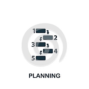 Planning icon. Monochrome simple sign from engineering collection. Planning icon for logo, templates, web design and