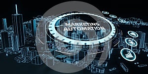 Planning marketing strategy. Business, Technology, Internet and network concept. Marketing automation