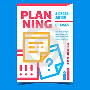 Planning And Organization Tasks Banner Vector
