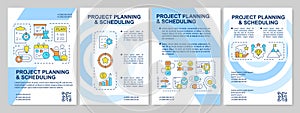 Planning and scheduling of project blue brochure template