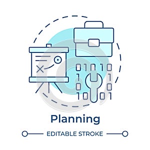 Planning soft blue concept icon