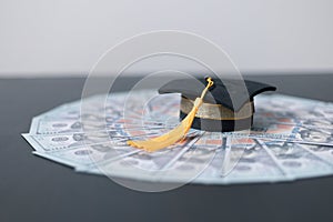 Planning student loan for studying abroad for college or university degree. Saving money coin with banking investment, finance