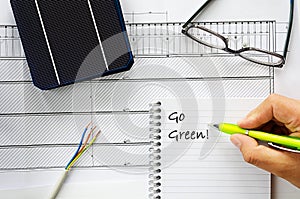 Planning to install residential solar power system in a conceptual image