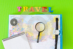 Planning a trip or adventure. dollars money background.Financial concept.Travel planning dreams.