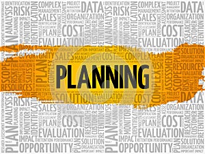 PLANNING word cloud collage