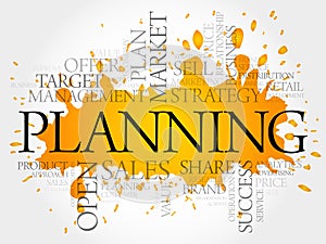 PLANNING word cloud collage